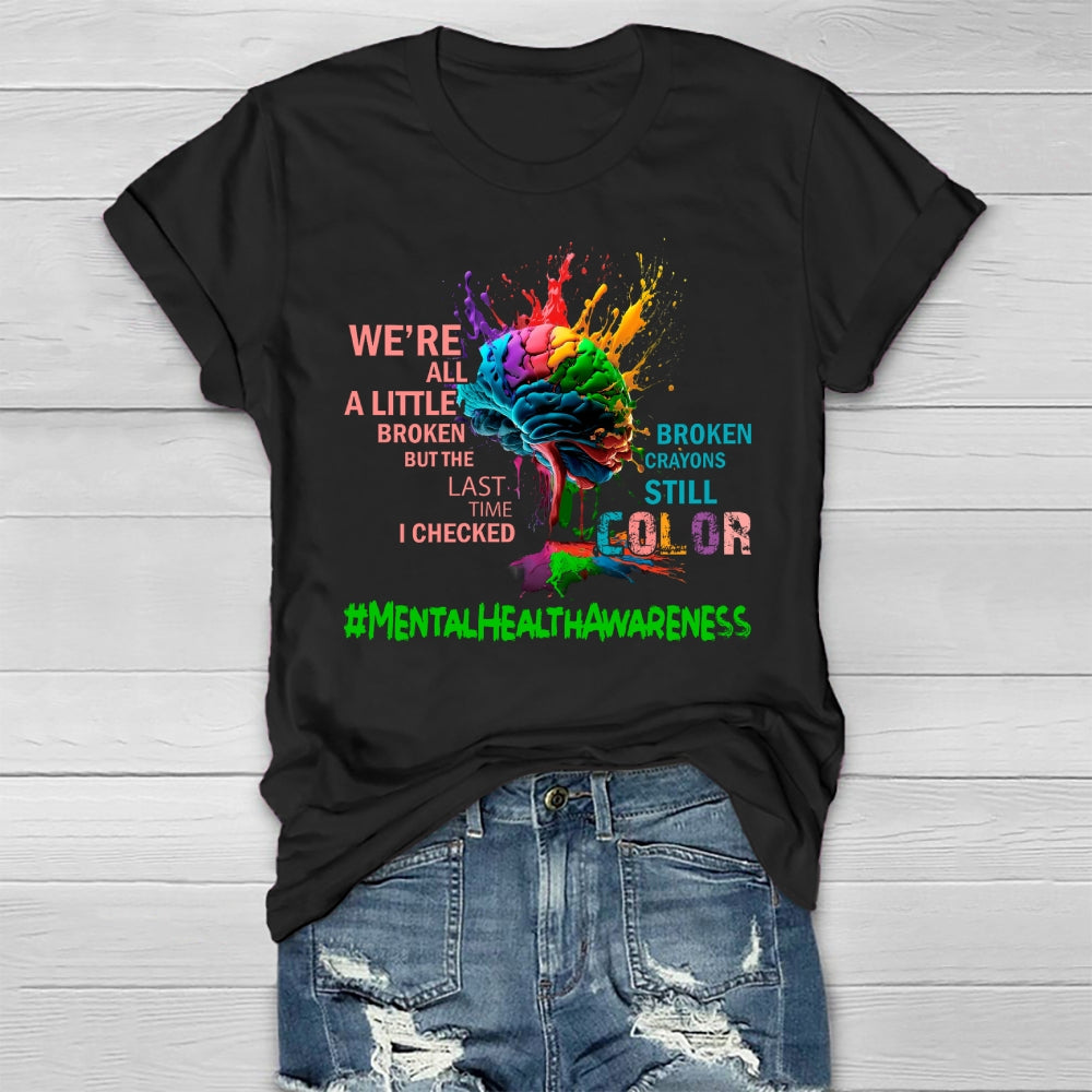 Mental Health Awareness Colorful Brain Healthwear T-shirt