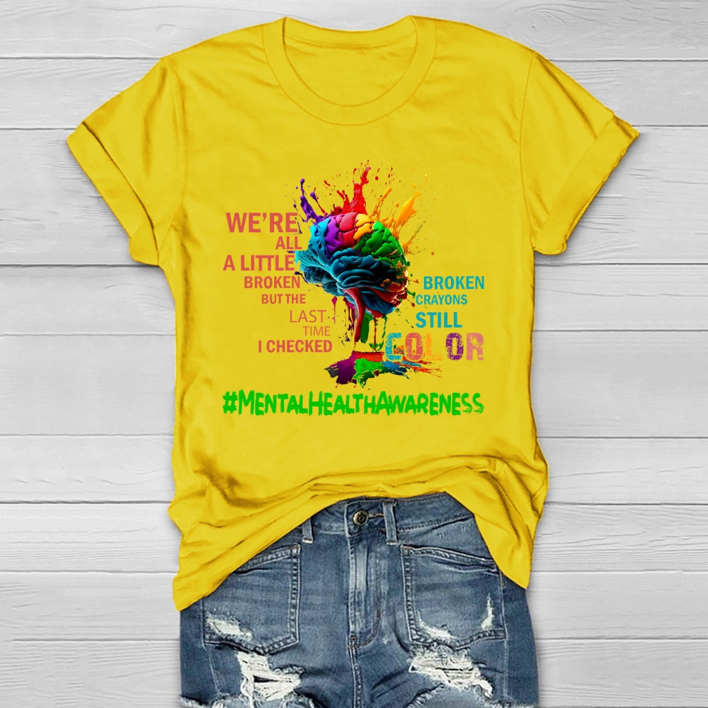 Mental Health Awareness Colorful Brain Healthwear T-shirt
