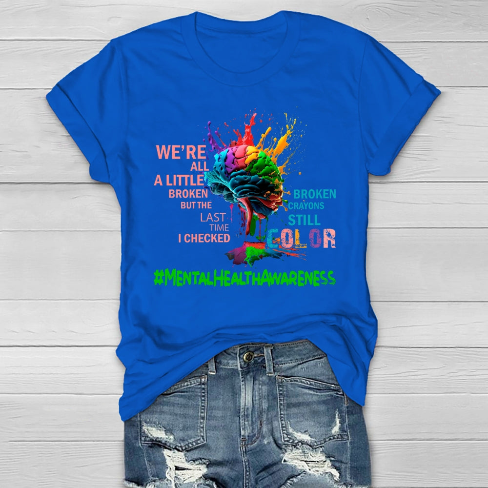 Mental Health Awareness Colorful Brain Healthwear T-shirt