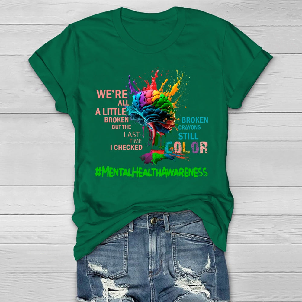 Mental Health Awareness Colorful Brain Healthwear T-shirt