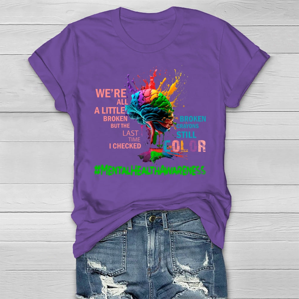 Mental Health Awareness Colorful Brain Healthwear T-shirt
