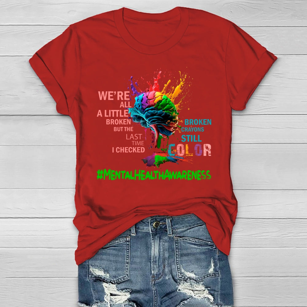 Mental Health Awareness Colorful Brain Healthwear T-shirt
