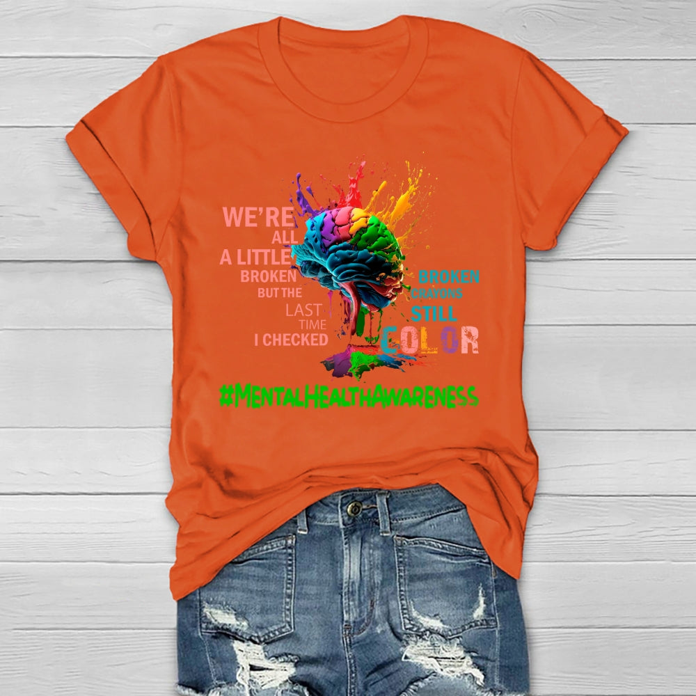 Mental Health Awareness Colorful Brain Healthwear T-shirt