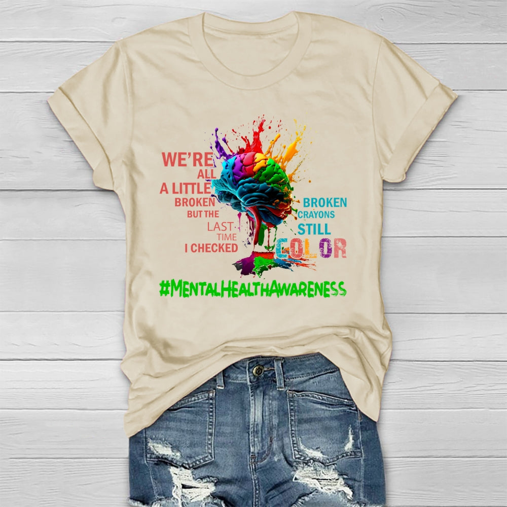 Mental Health Awareness Colorful Brain Healthwear T-shirt