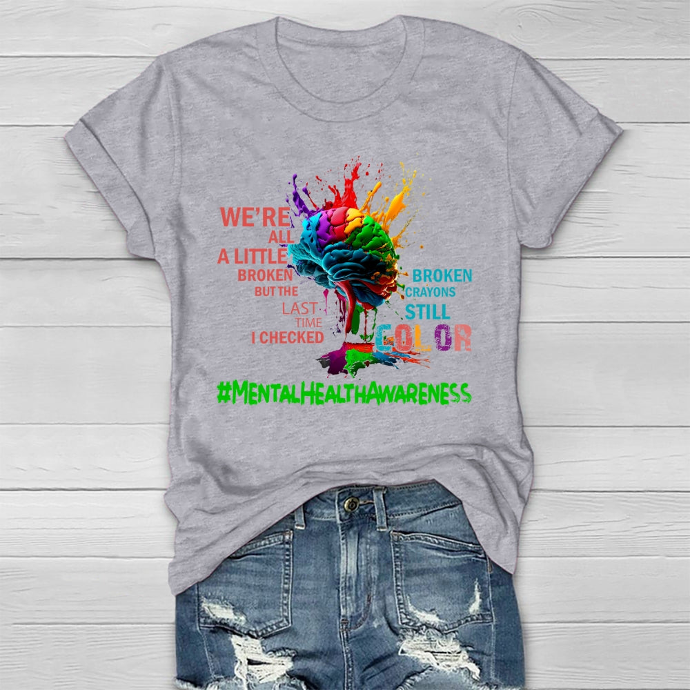 Mental Health Awareness Colorful Brain Healthwear T-shirt