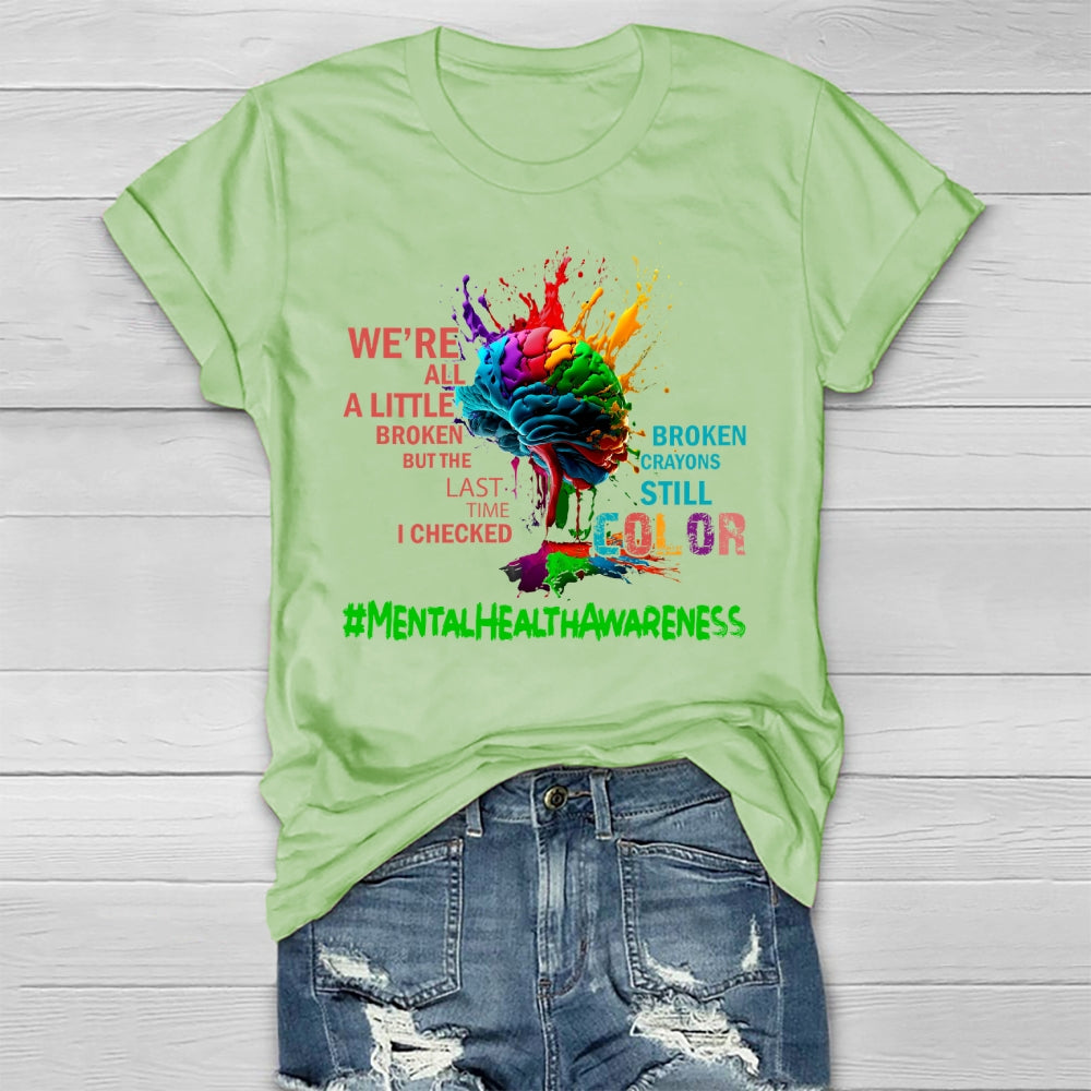 Mental Health Awareness Colorful Brain Healthwear T-shirt