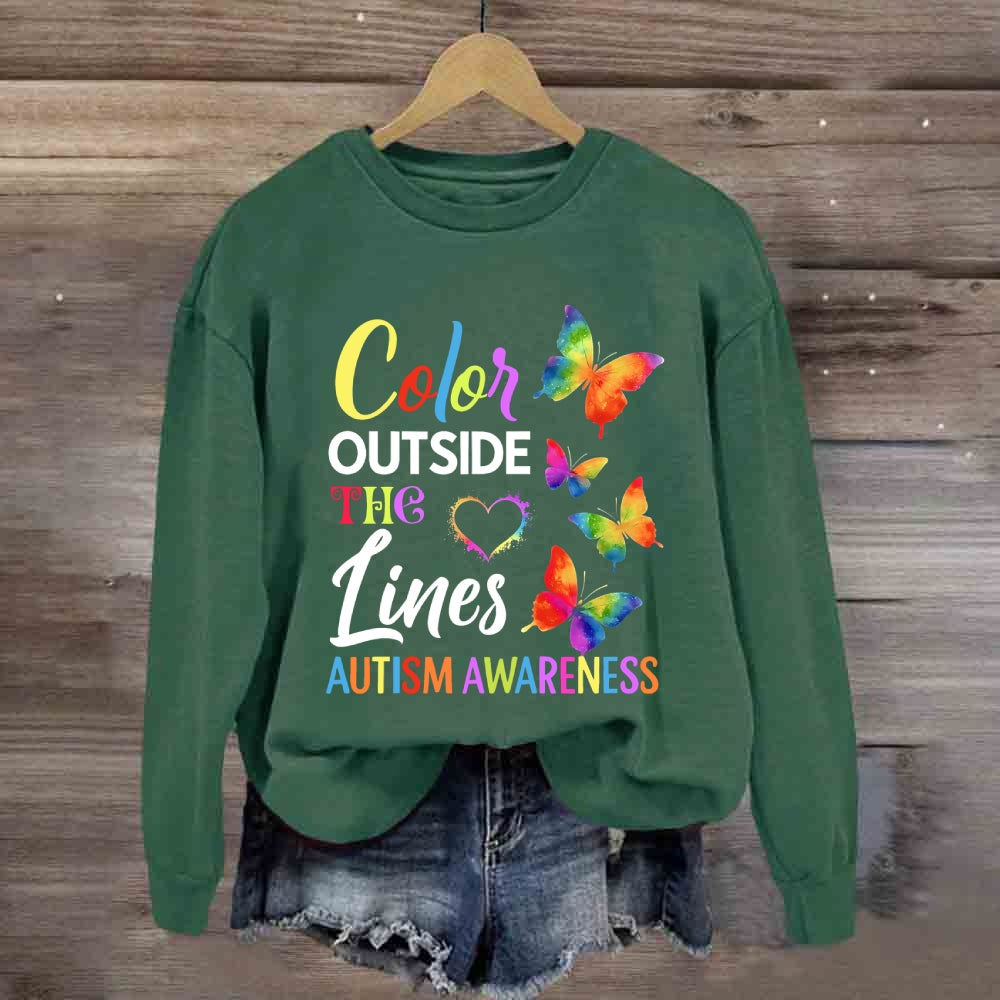 Color Outside The Lines Butterfly Sweatshirt