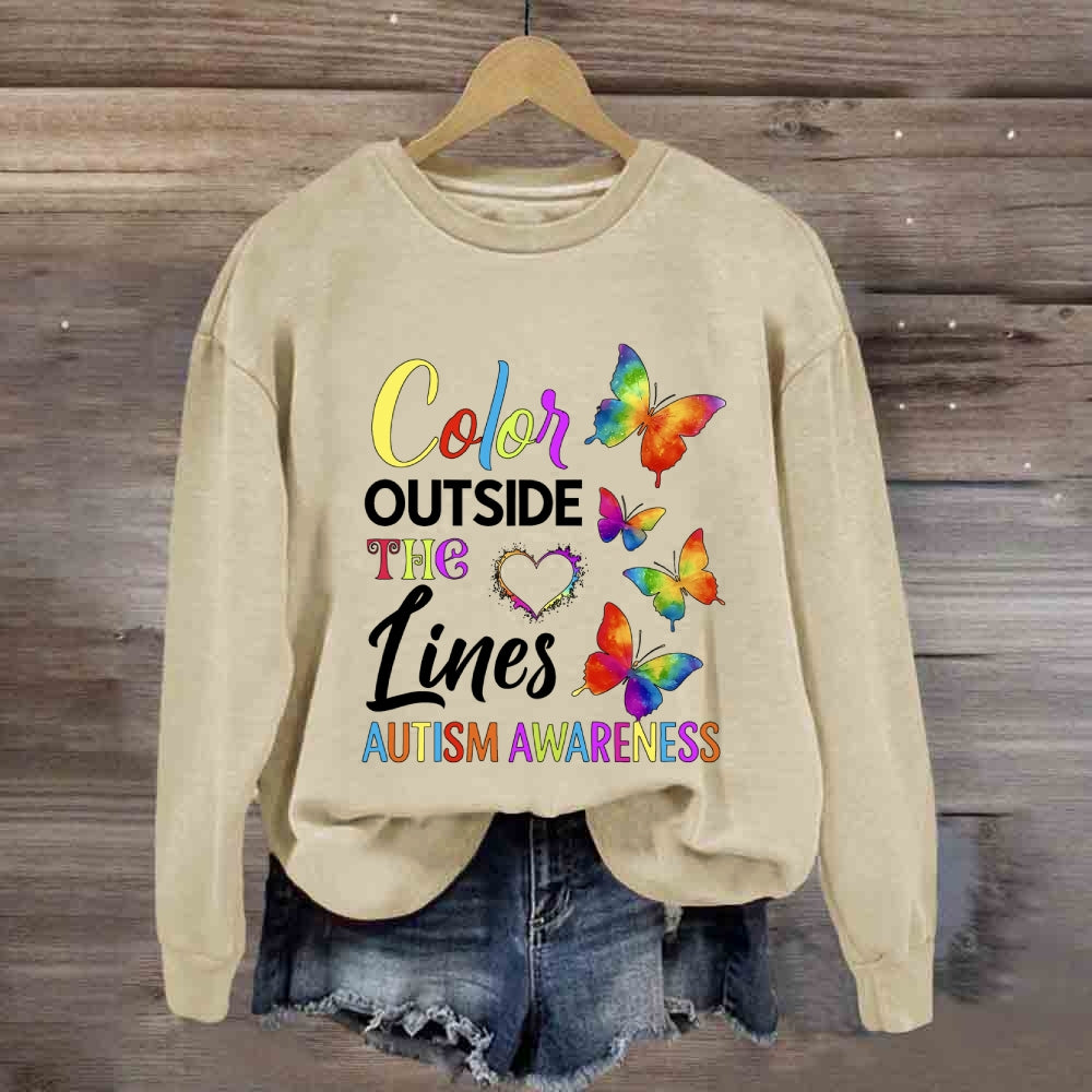 Color Outside The Lines Butterfly Sweatshirt