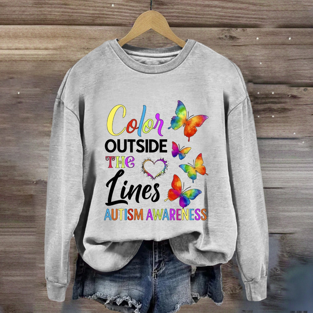 Color Outside The Lines Butterfly Sweatshirt
