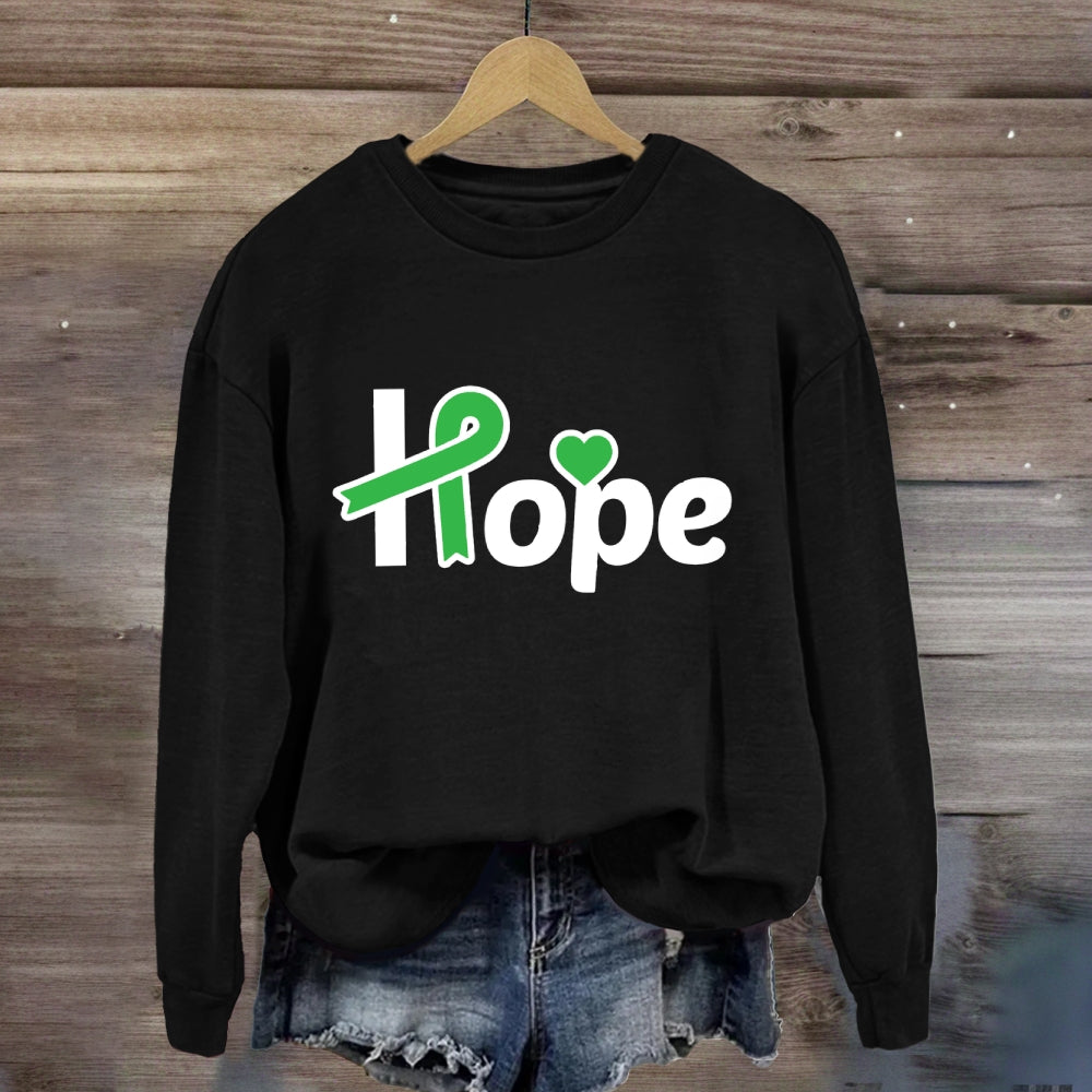 Green Ribbon Heart Hope Sweatshirt
