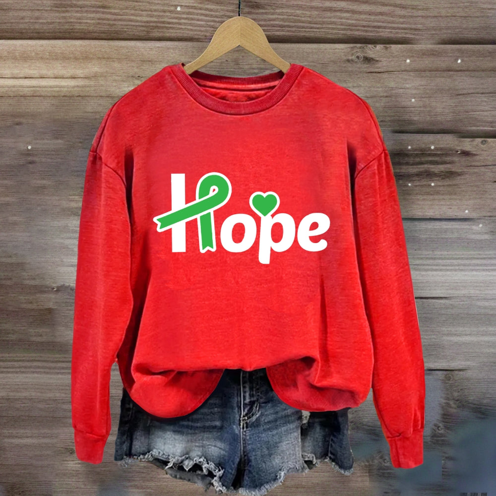 Green Ribbon Heart Hope Sweatshirt