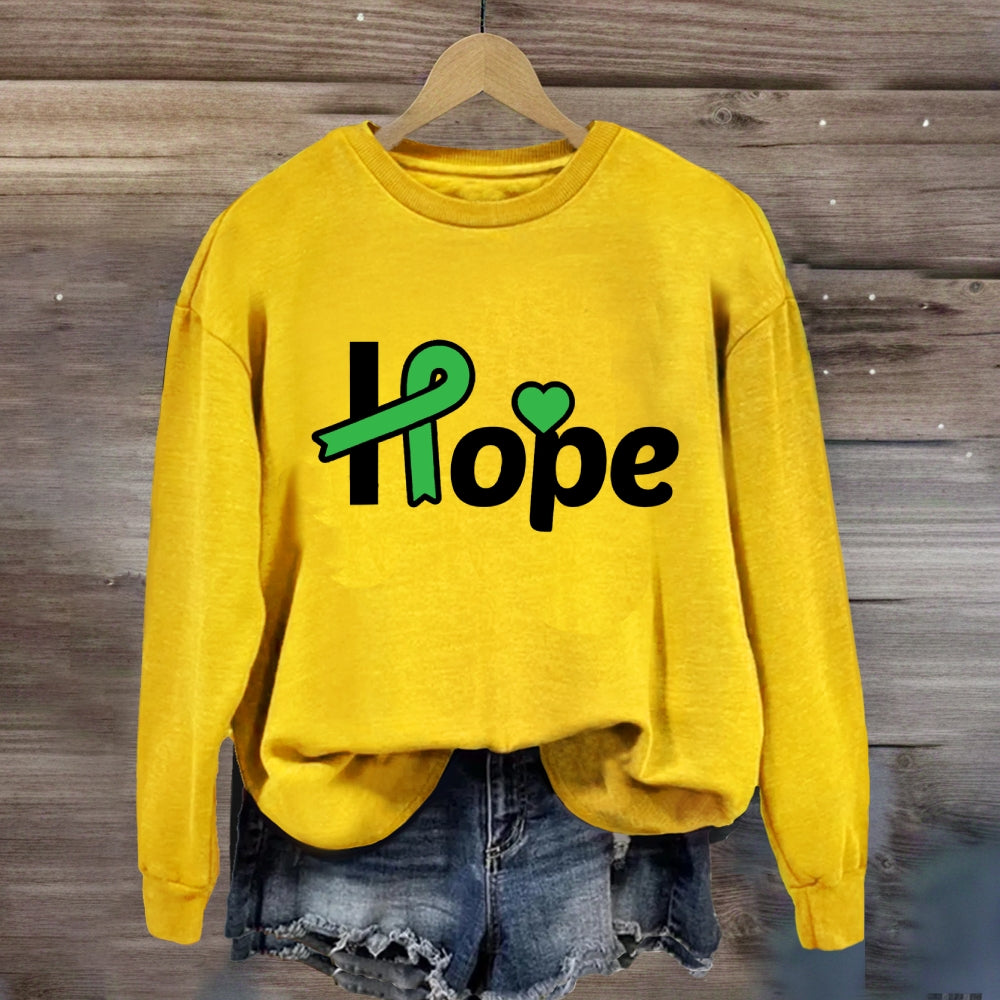 Green Ribbon Heart Hope Sweatshirt