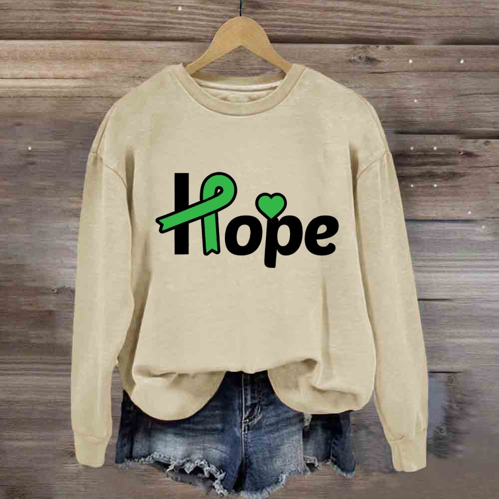 Green Ribbon Heart Hope Sweatshirt