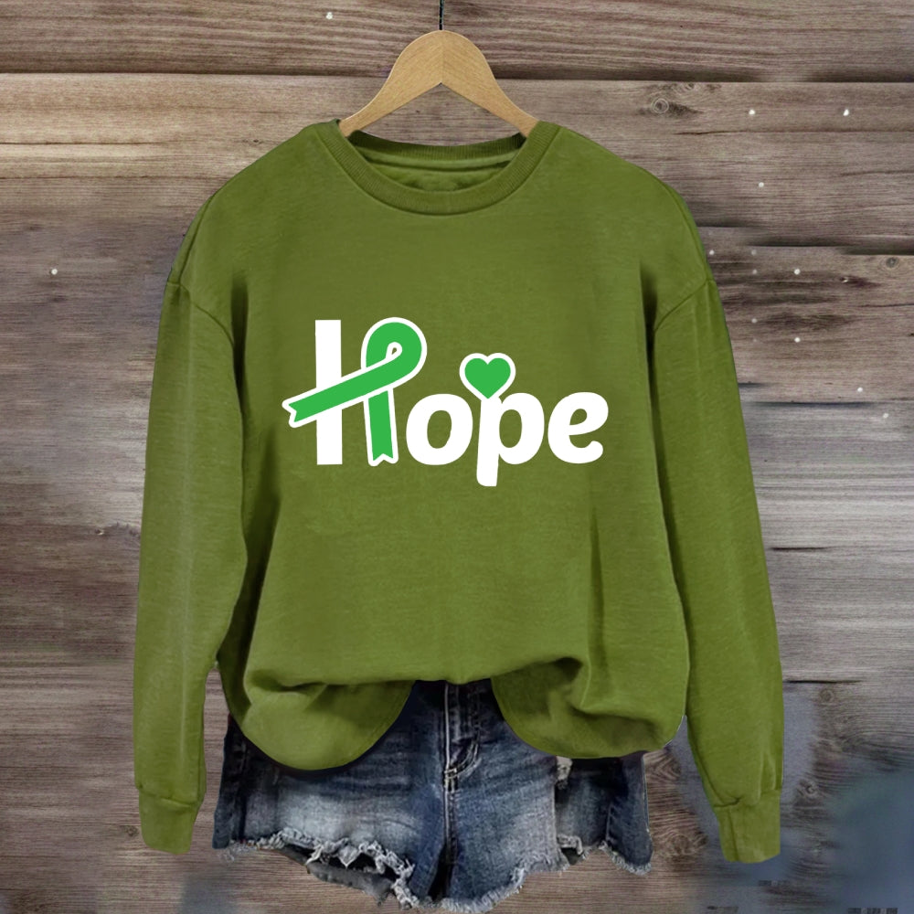 Green Ribbon Heart Hope Sweatshirt