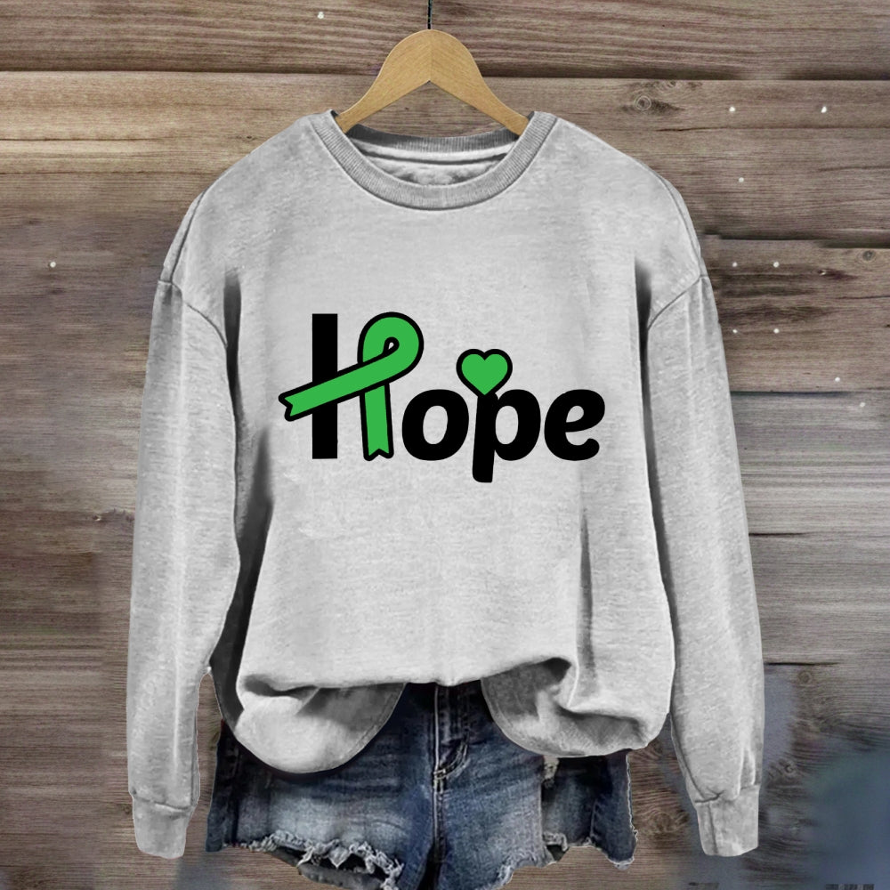 Green Ribbon Heart Hope Sweatshirt
