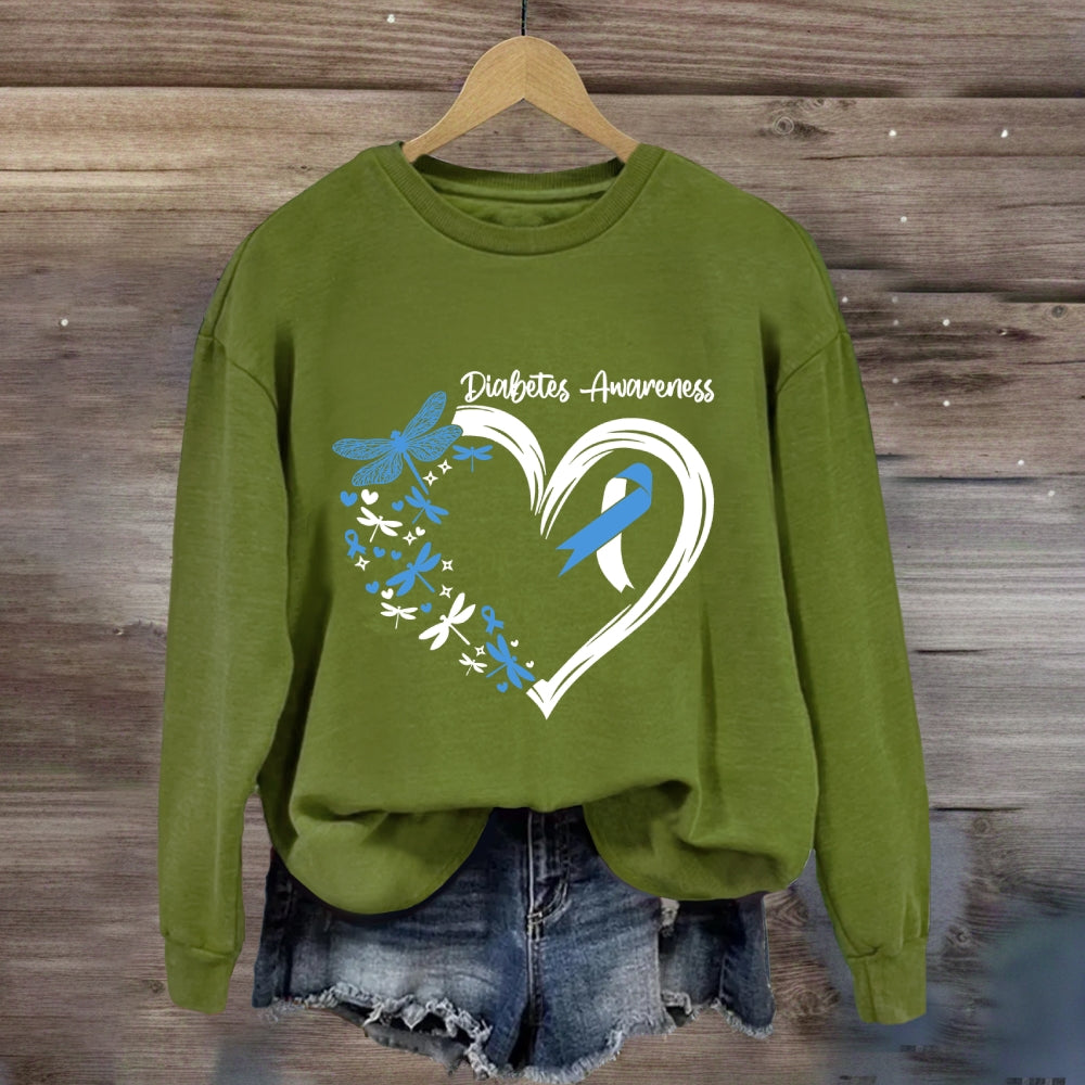 Diabetes Awareness Blue Dragonfly Sweatshirt