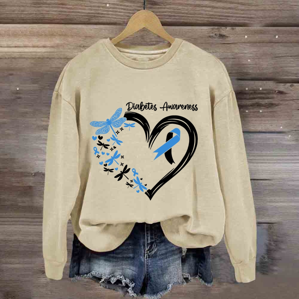 Diabetes Awareness Blue Dragonfly Sweatshirt
