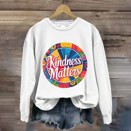 Kindness Matters Floral Circle Sweatshirt