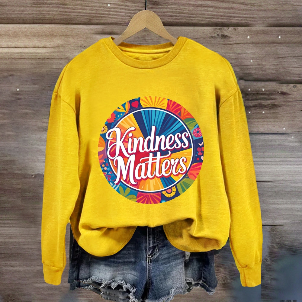 Kindness Matters Floral Circle Sweatshirt