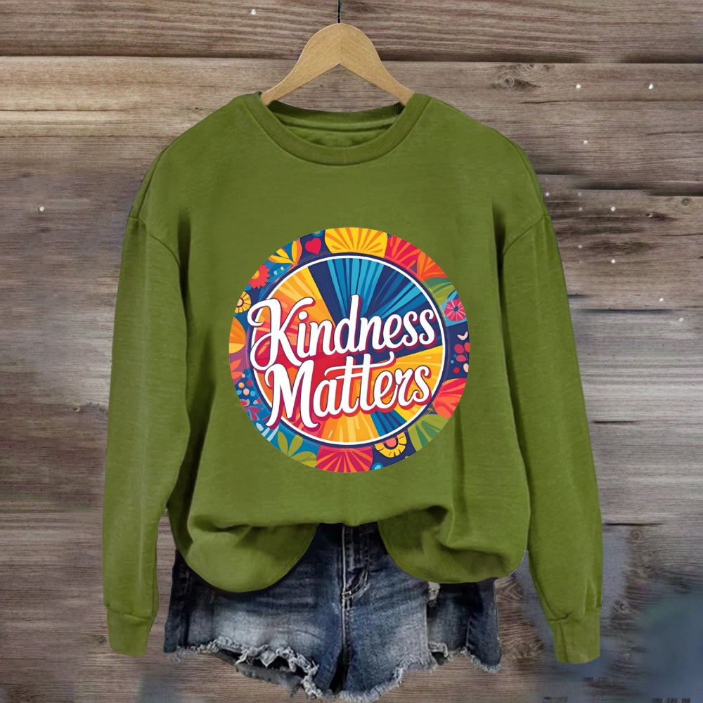 Kindness Matters Floral Circle Sweatshirt