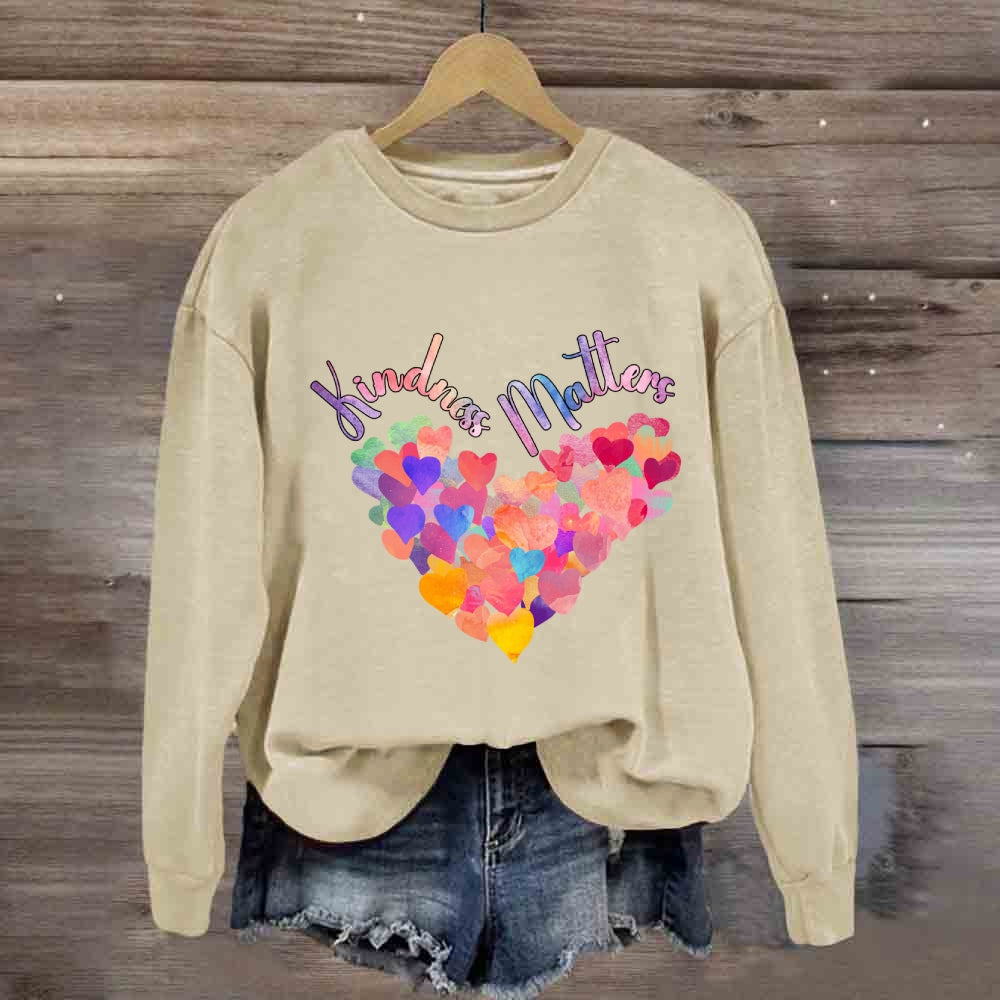 Kindliness Matters Colorful Heart Sweatshirt