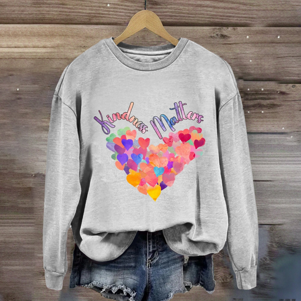 Kindliness Matters Colorful Heart Sweatshirt