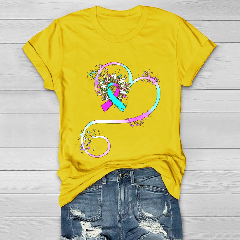 Teal Purple Sunflower Healthwear T-shirt