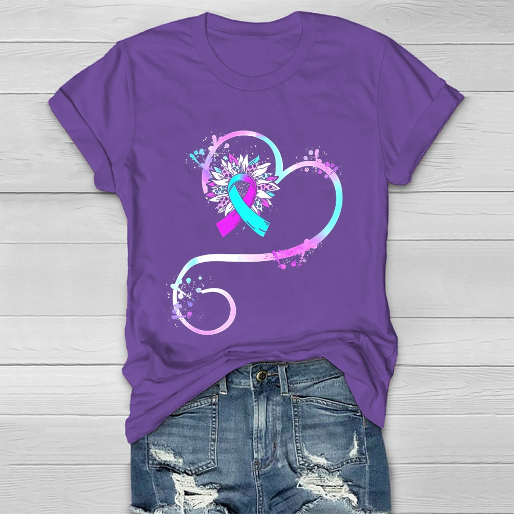 Teal Purple Sunflower Healthwear T-shirt