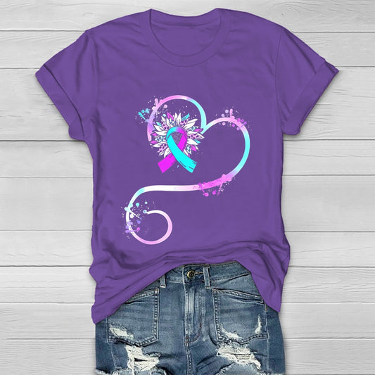 Teal Purple Sunflower Healthwear T-shirt