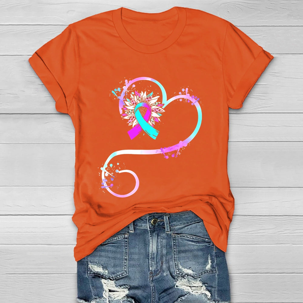 Teal Purple Sunflower Healthwear T-shirt