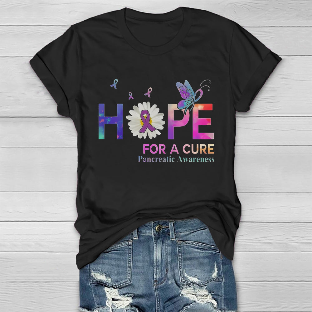 Hope For A Cure Pancreatic Cancer Awareness Healthwear T-shirt
