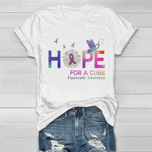 Hope For A Cure Pancreatic Cancer Awareness Healthwear T-shirt