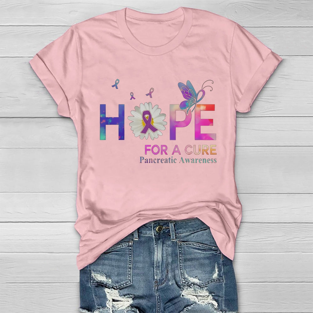 Hope For A Cure Pancreatic Cancer Awareness Healthwear T-shirt