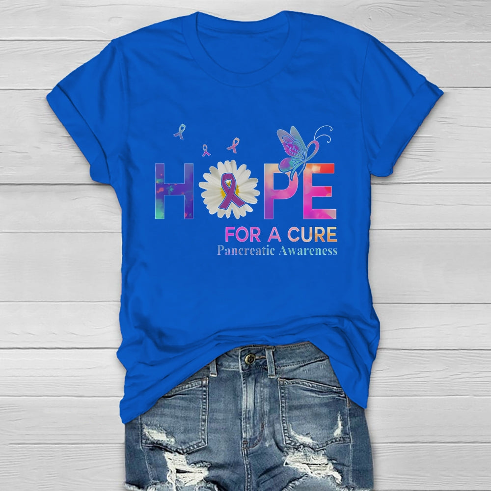 Hope For A Cure Pancreatic Cancer Awareness Healthwear T-shirt
