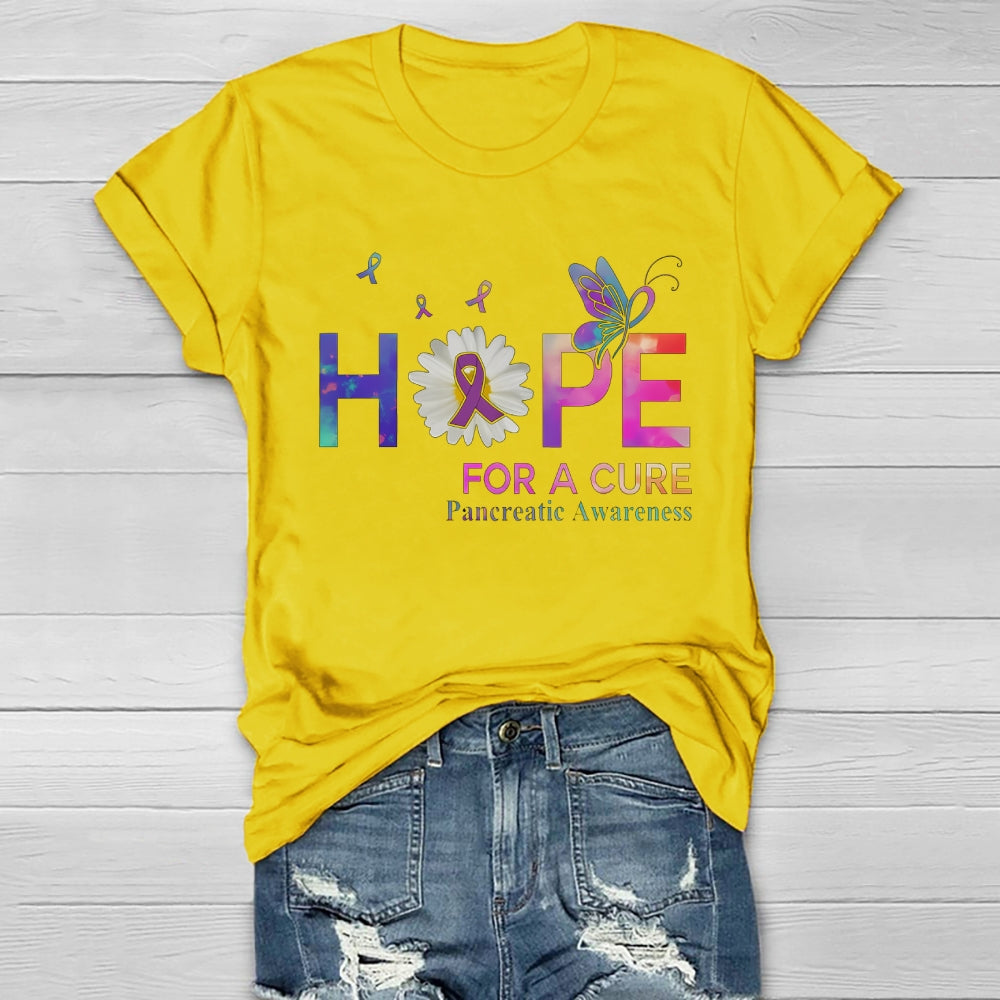 Hope For A Cure Pancreatic Cancer Awareness Healthwear T-shirt