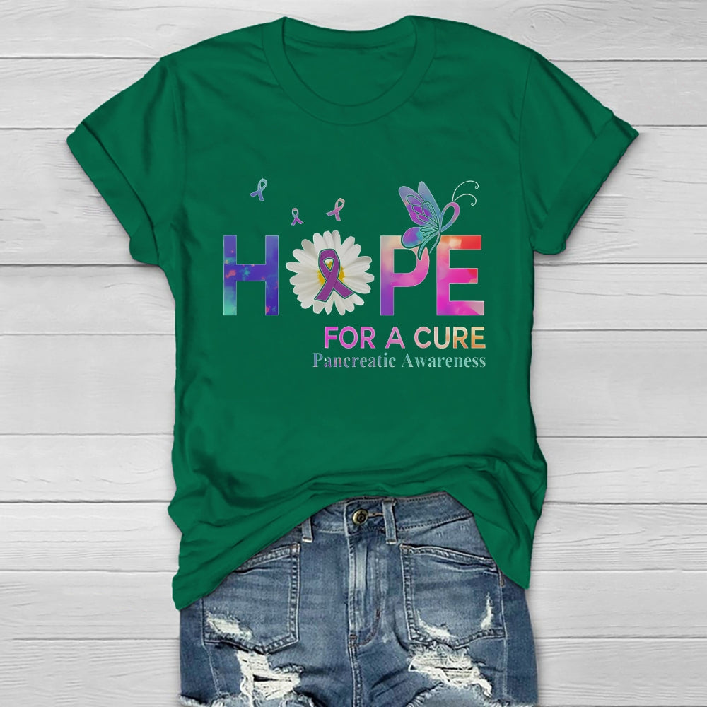 Hope For A Cure Pancreatic Cancer Awareness Healthwear T-shirt