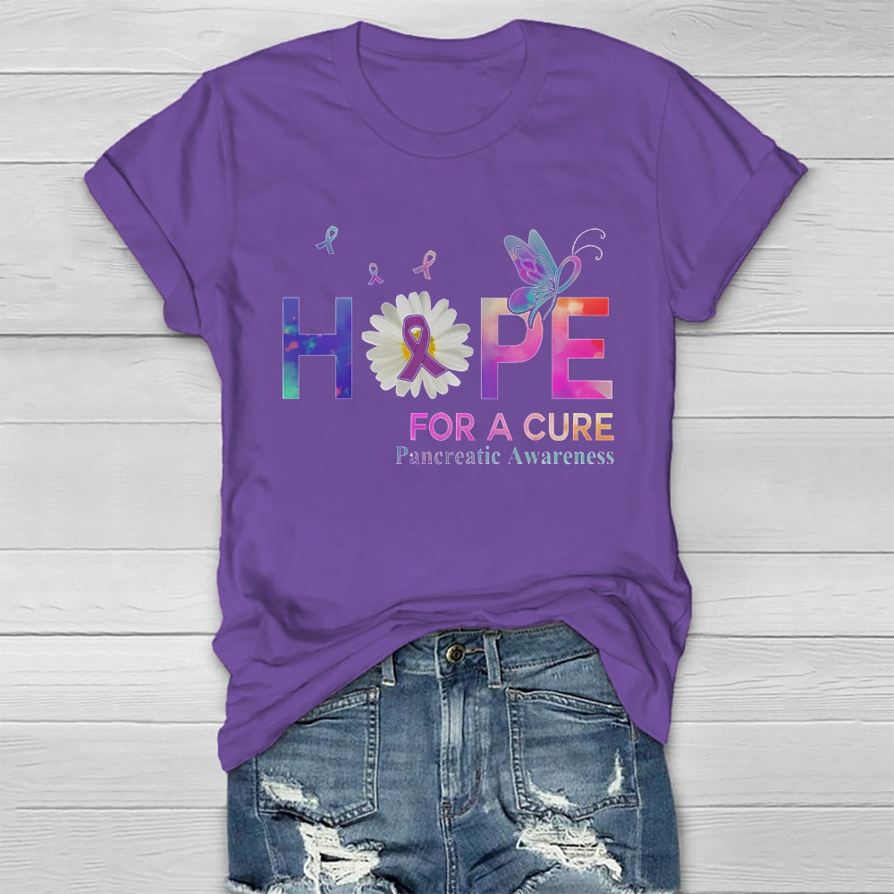 Hope For A Cure Pancreatic Cancer Awareness Healthwear T-shirt