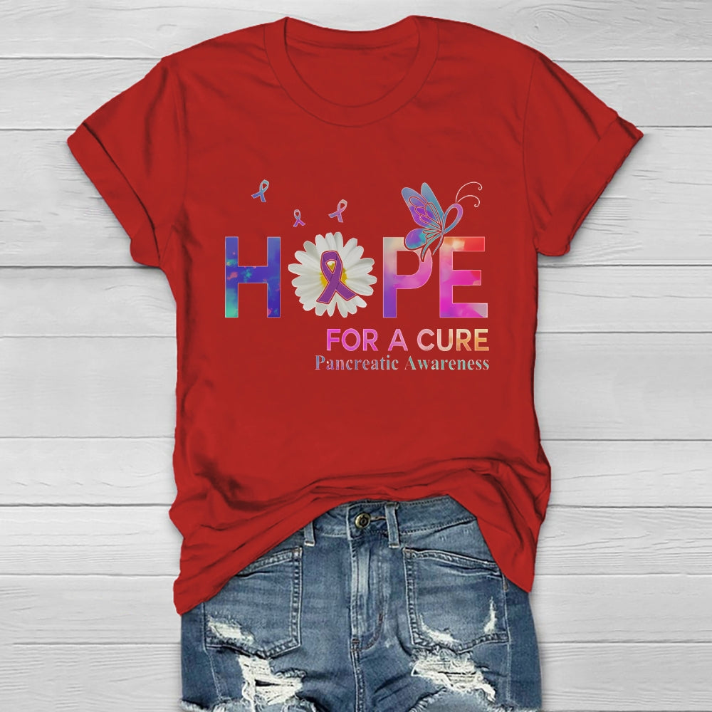 Hope For A Cure Pancreatic Cancer Awareness Healthwear T-shirt