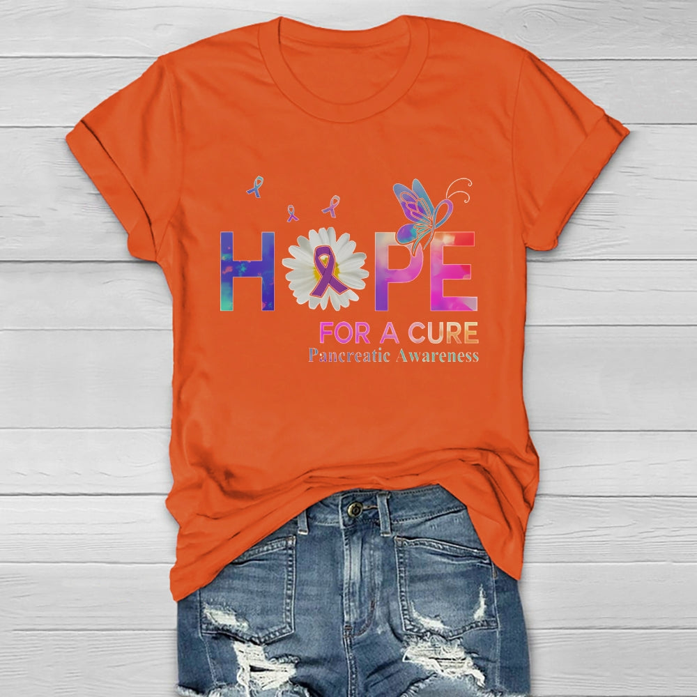 Hope For A Cure Pancreatic Cancer Awareness Healthwear T-shirt