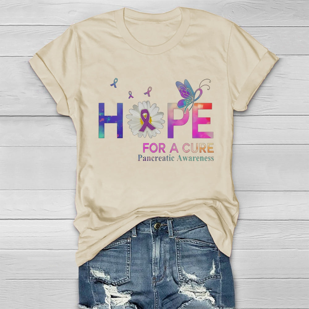 Hope For A Cure Pancreatic Cancer Awareness Healthwear T-shirt