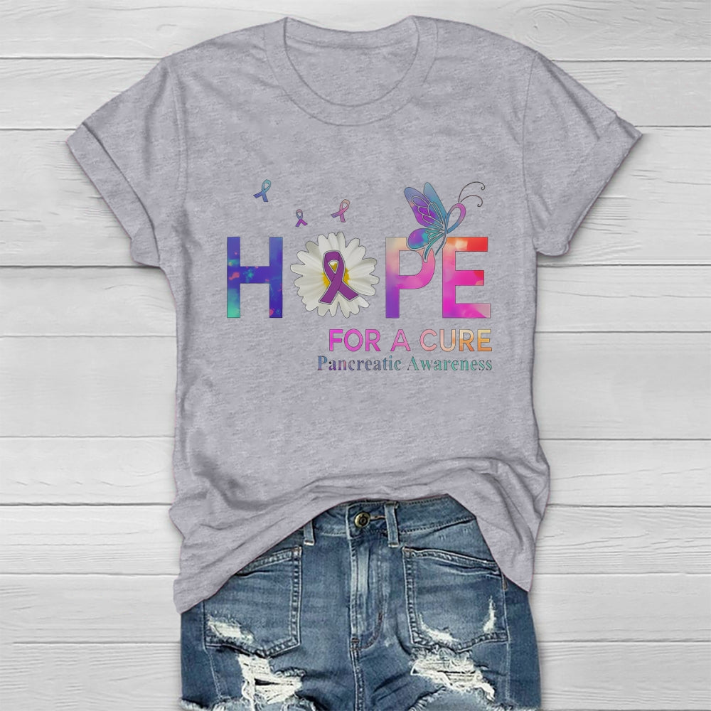 Hope For A Cure Pancreatic Cancer Awareness Healthwear T-shirt