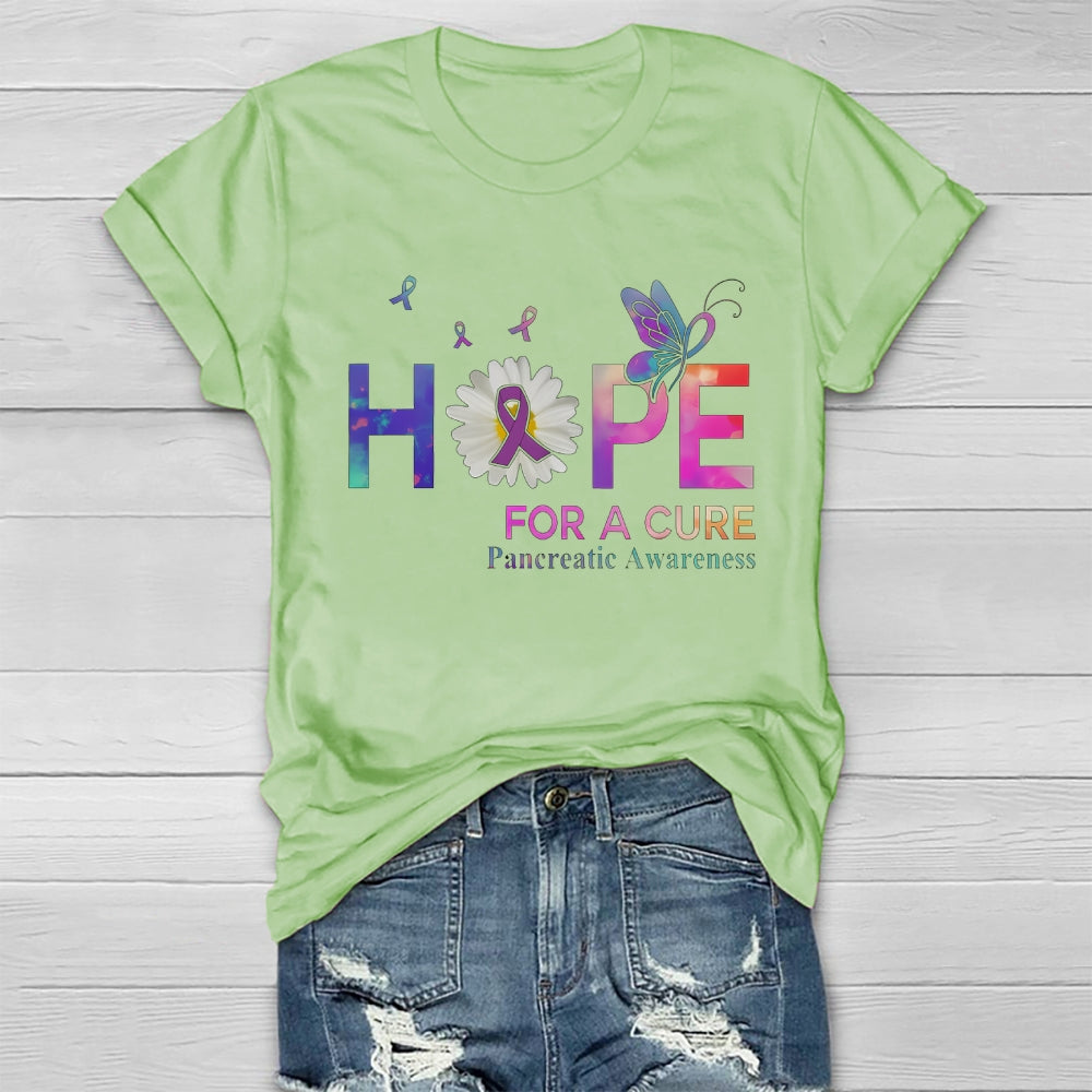 Hope For A Cure Pancreatic Cancer Awareness Healthwear T-shirt