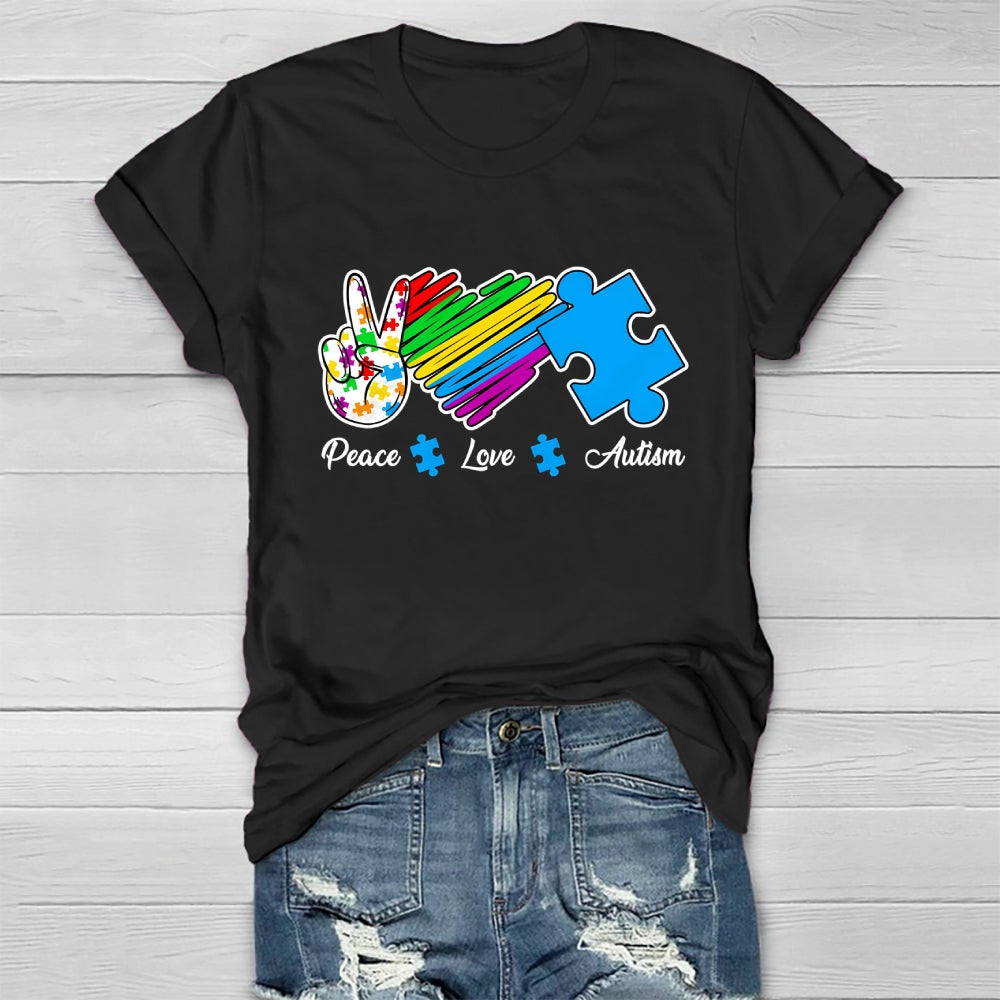 Peace Love Autism Healthwear T-shirt