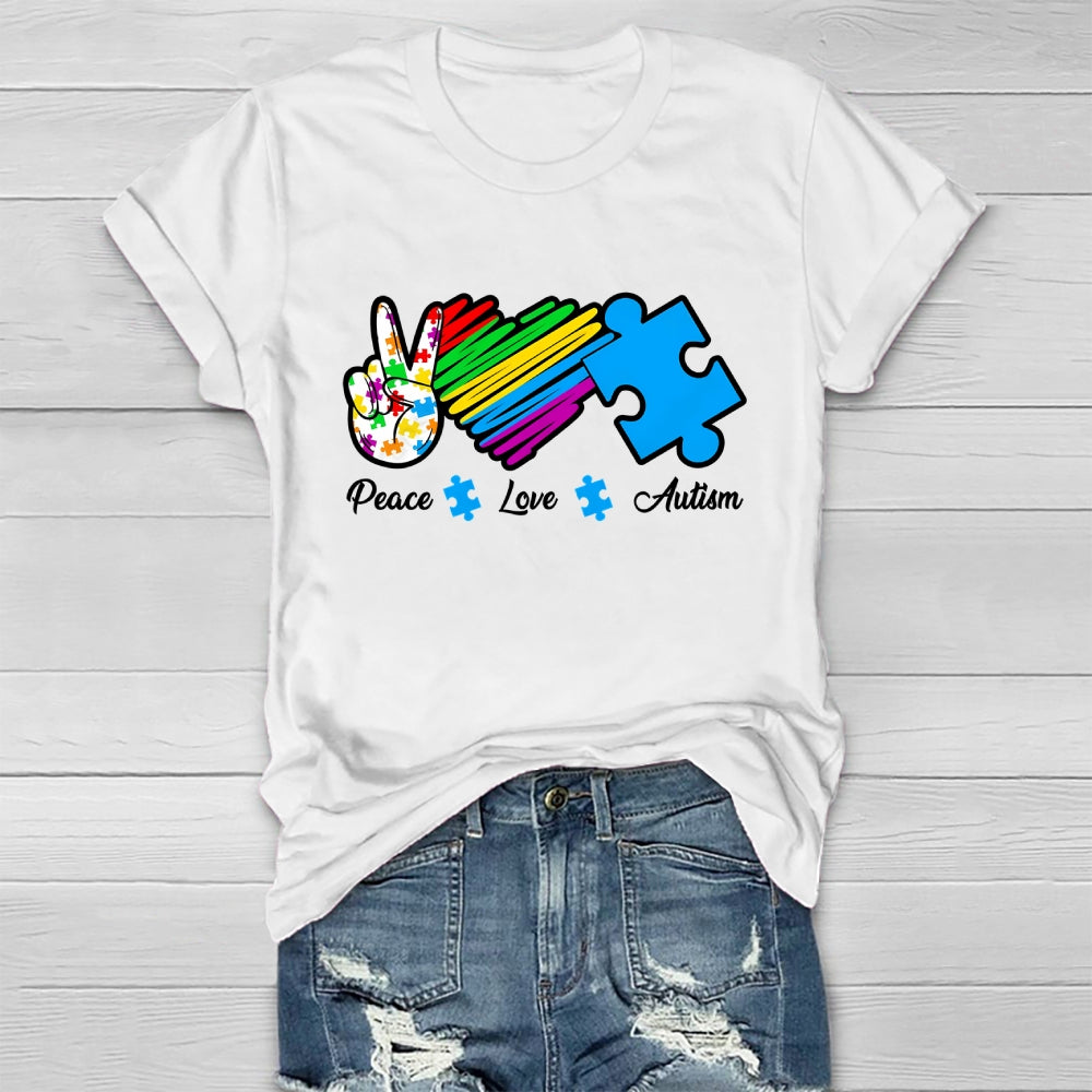 Peace Love Autism Healthwear T-shirt