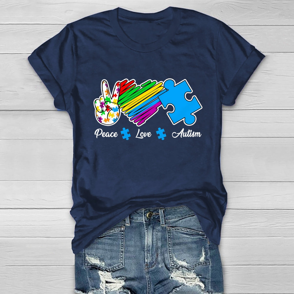 Peace Love Autism Healthwear T-shirt