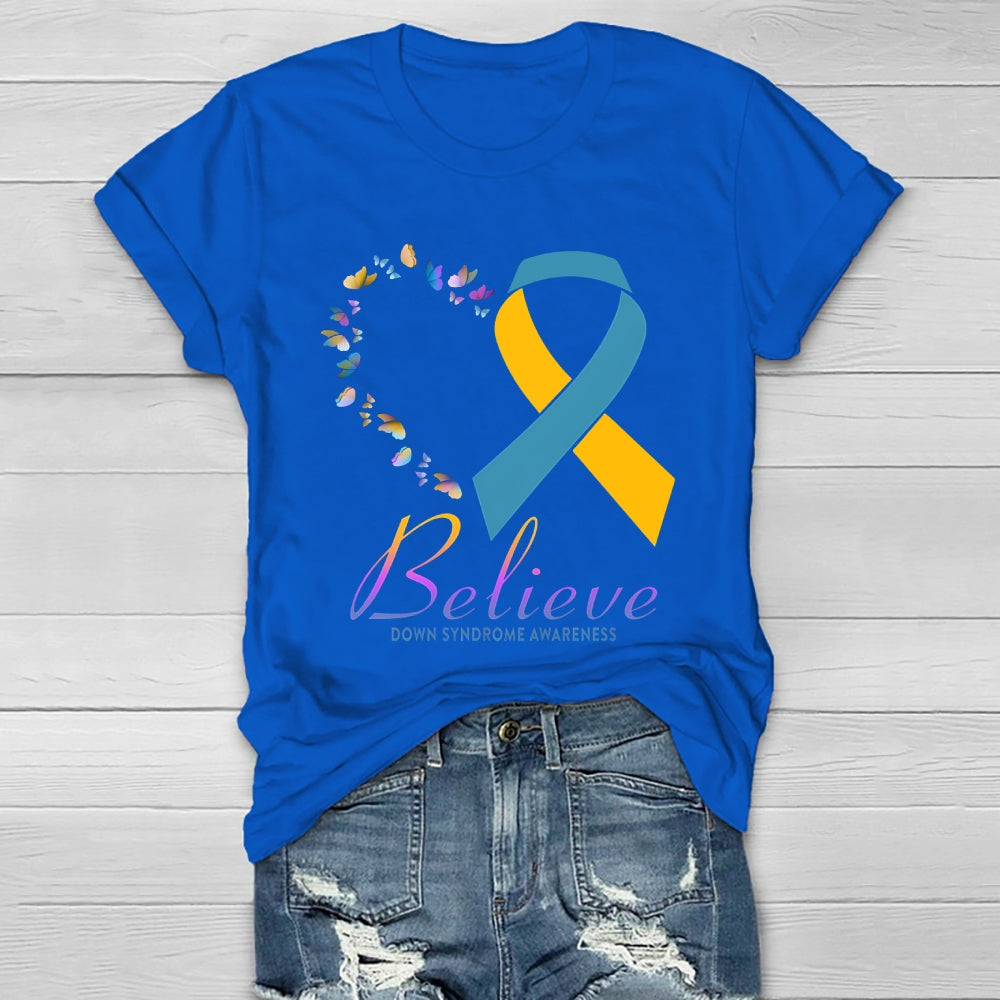 Believe Down Syndrome Awareness Healthwear T-shirt