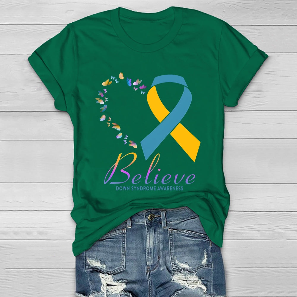 Believe Down Syndrome Awareness Healthwear T-shirt