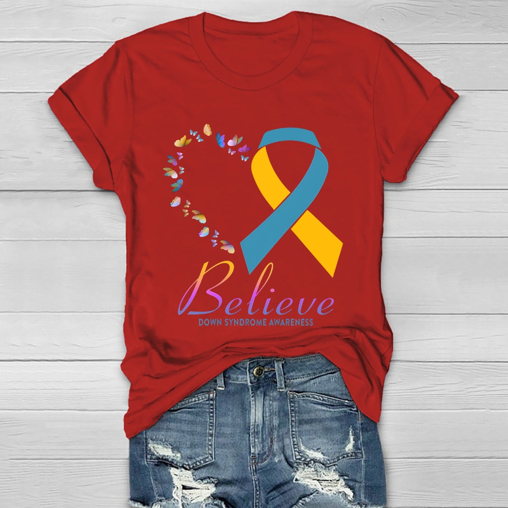 Believe Down Syndrome Awareness Healthwear T-shirt