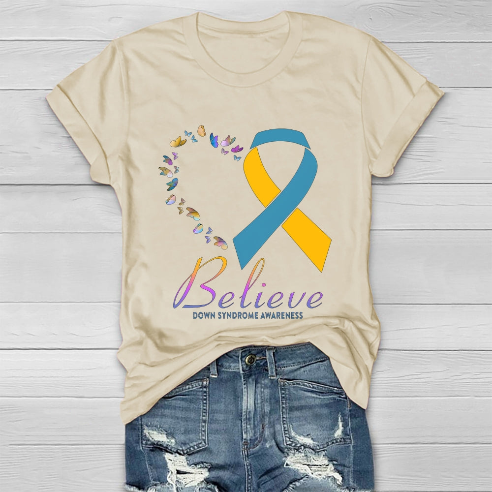 Believe Down Syndrome Awareness Healthwear T-shirt