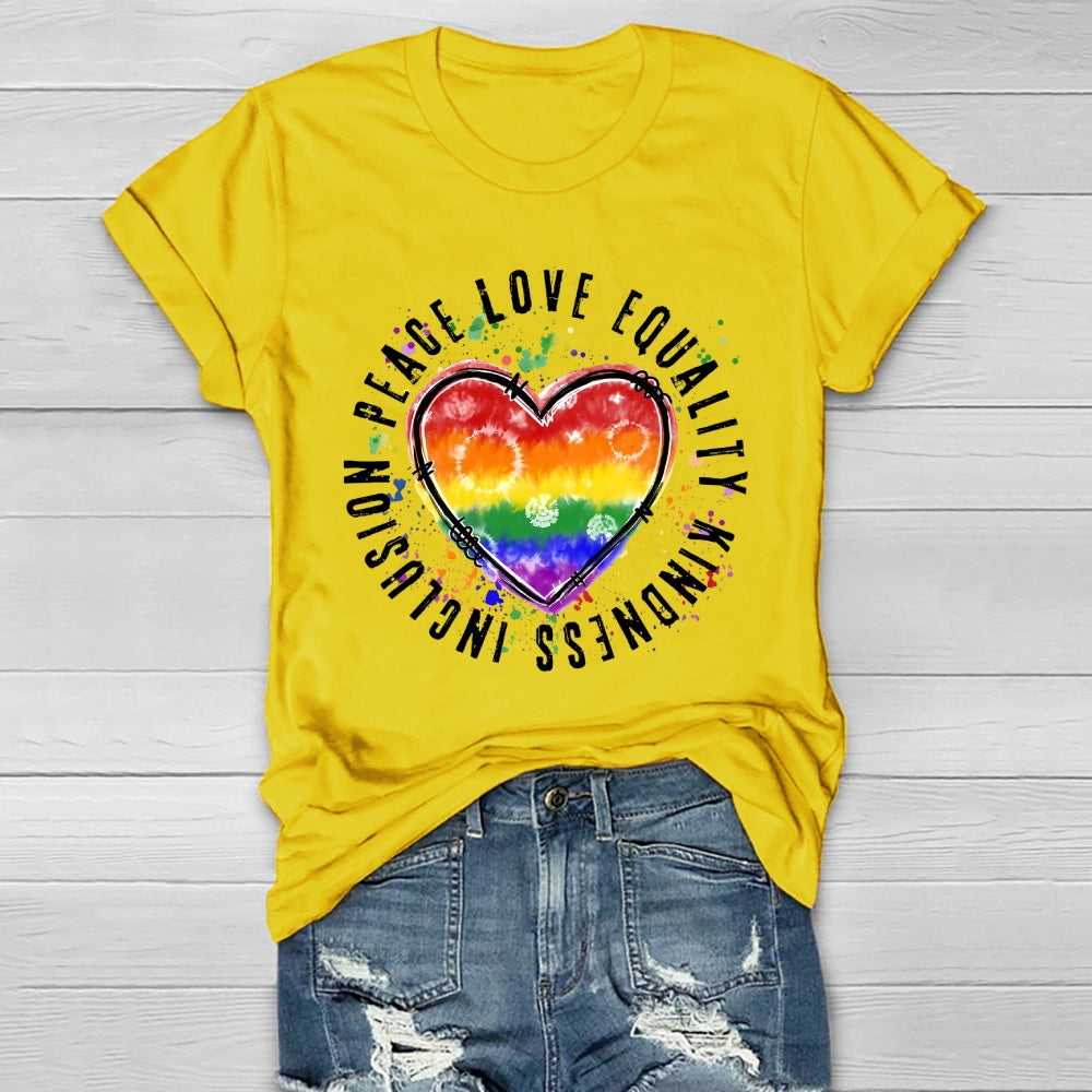 Kindness Peace Equality Love Inclusion Healthwear T-shirt
